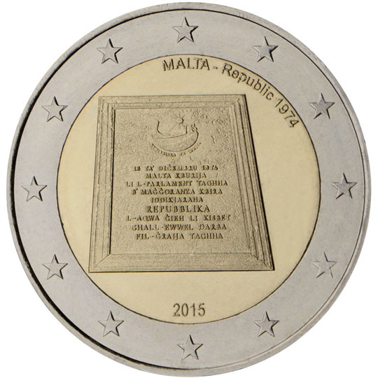Malta 2 euro (2015) - Republic of Malta 1974
